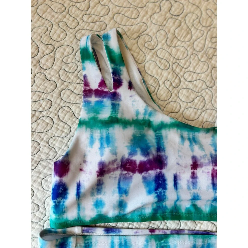 DSG Girls XL High Waisted Bikini Set Tie Dye